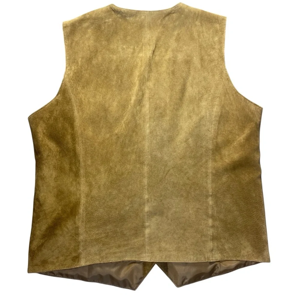 Vintage‎ Great Northwest Genuine Suede Leather Vest Brown Lined Size L